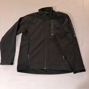 Cinch Men's Black with Grey Logos Bonded Jacket - Size L